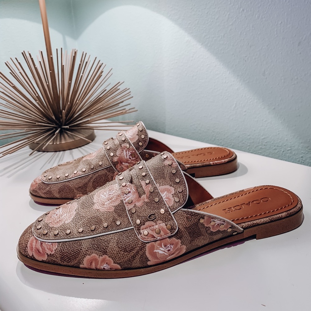 ✧ Coach: Fiona Loafer Mules Floral Print Sig. C